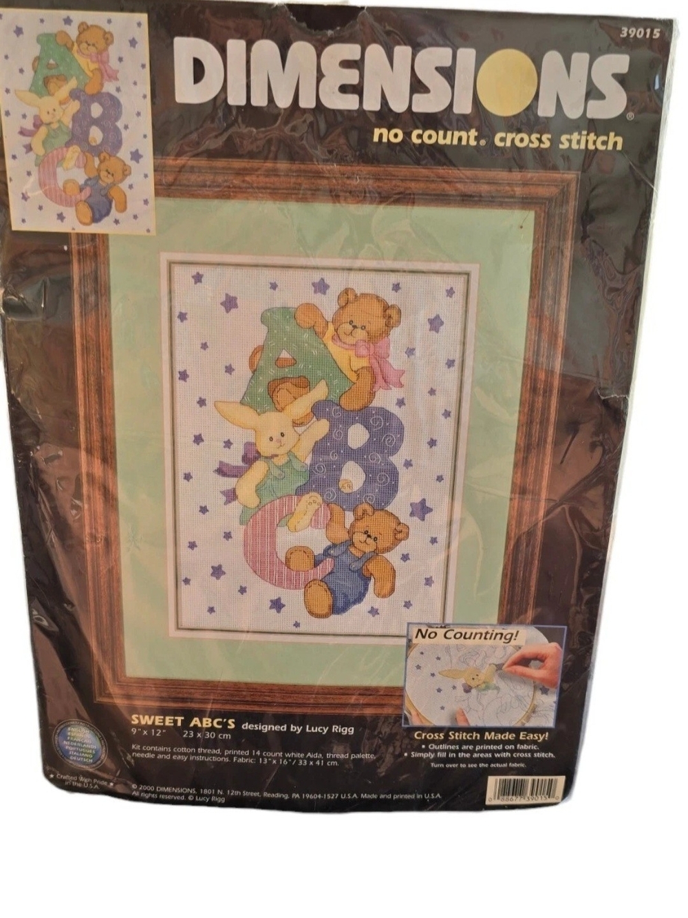 Vintage Dimensions Sweet ABCs Cross Stitch Kit Bear Bunny Nursery Sealed